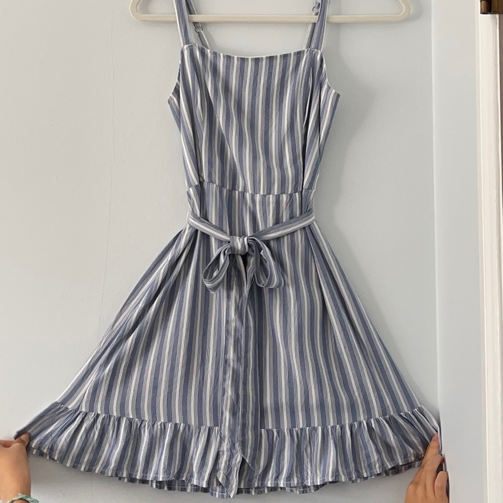Hollister Blue and White Striped Dress